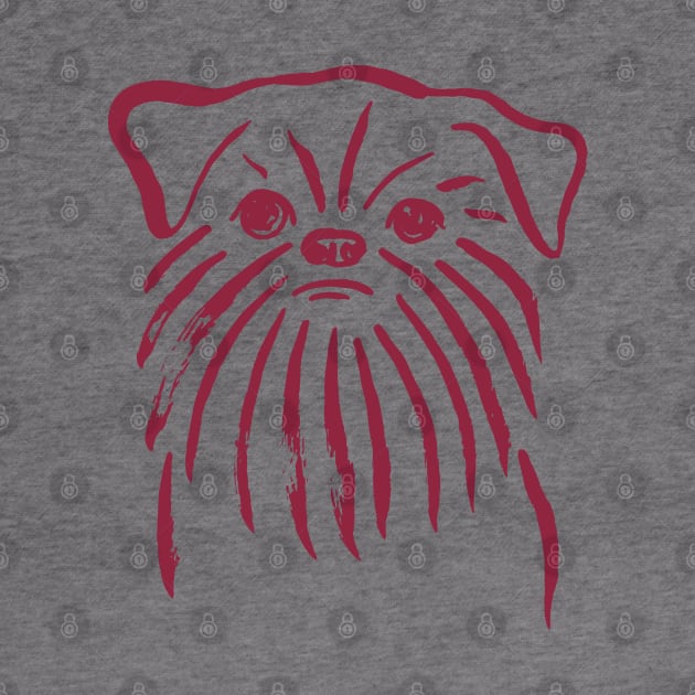 Brussels Griffon (Pink and Burgundy) by illucalliart